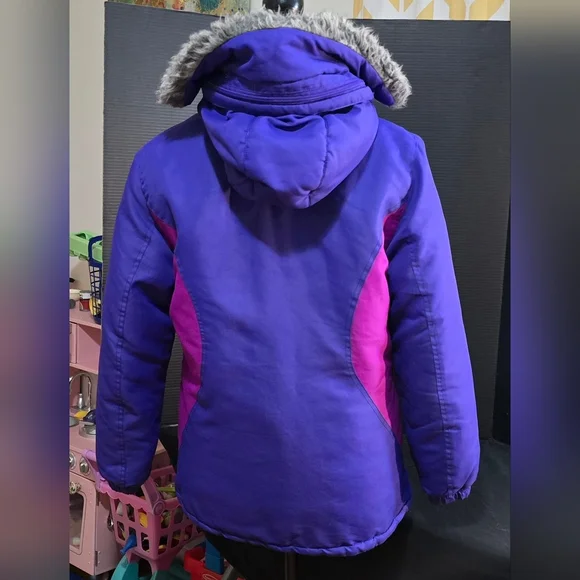 ZeroXposur Girls Size 16 XL Heavyweight Faux Fur Hooded 2 in 1 Jacket / Coat EUC - Picture 6 of 16